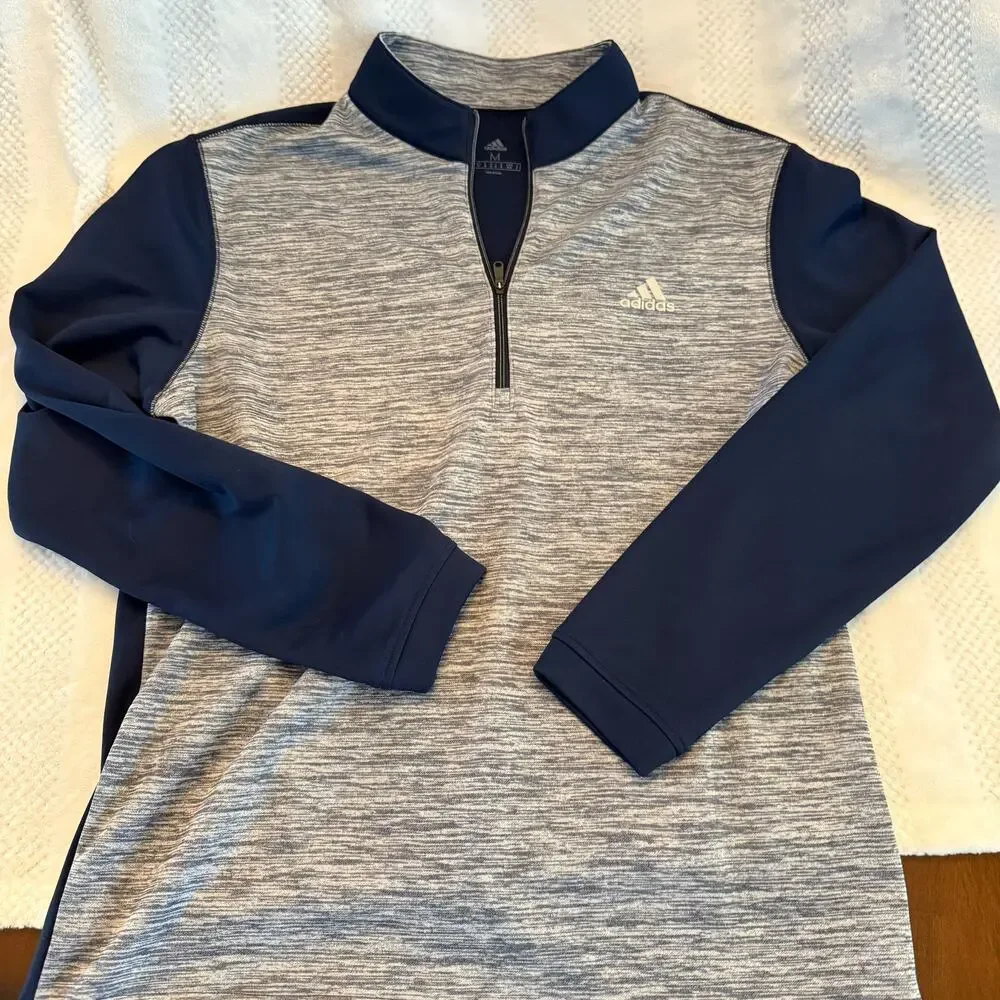 new adidas color block quarter zip size Medium